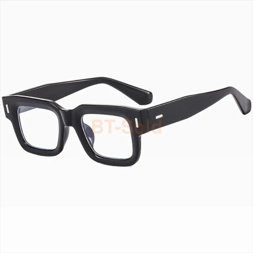(Black, +2.50 strength) Thick Frames Blue Light Blocking Reading Glasses Clear Lens Square Glasses 1