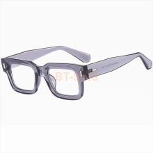 (Gray, +5.00 strength) Large-frame fashionable reading glasses with clear vision