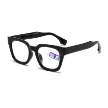 (Black, +4.00 strength) Classic Square Anti Blue Light Reading Glasses Women Men Presbyopic Readers