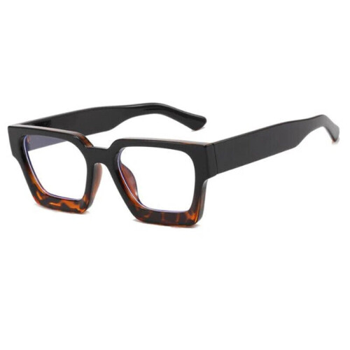 (Black, +2.00 strength) Thick-rimmed anti-blue light reading glasses 1