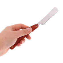 Vintage Solid Wood Handle Shaving Razor Straight Pocket Knives Beard Shaver