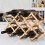 Living And Home (Brown) Wooden 10 Bottles Folding Stand Rack Storage Wine Bottle Display Kitchen 3