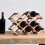Living And Home (Brown) Wooden 10 Bottles Folding Stand Rack Storage Wine Bottle Display Kitchen 1