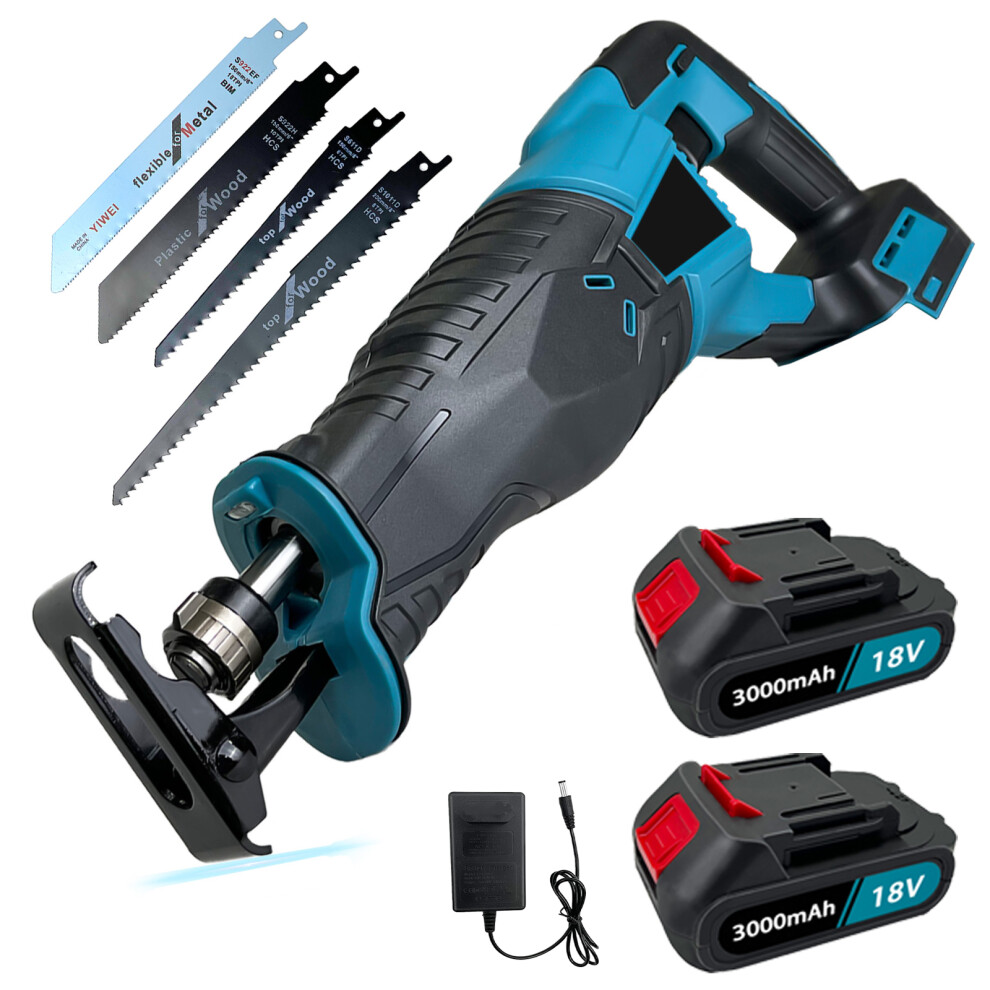 Scie à Guichet Pour MéTaux, Bois Et Tuyaux+4 Lames+5.5A 2Batteries-image