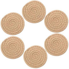 Heat Insulation Mat Home Tea Cup Mat Bowl Mat 11CM6 Piece Set Cotton Rope Woven Coaster.