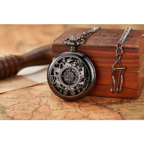 (3) Flip compass pocket watch 2
