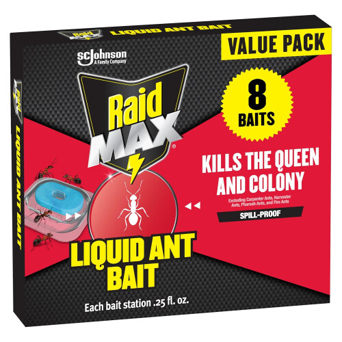 Raid Max Liquid Ant Bait; Kills Ants Where They Breed, for Indoor