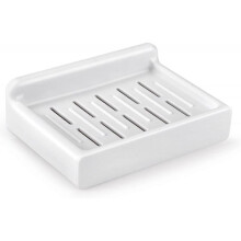 Hand Soap Dish Holder Rack Wall Mounted for Bathroom Shower, Self Adhesive Shaving Facial Bar Soap Saver Drainer Plastic