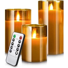 Flameless Flickering Candles,3 Pack LED Candles Battery Operated
