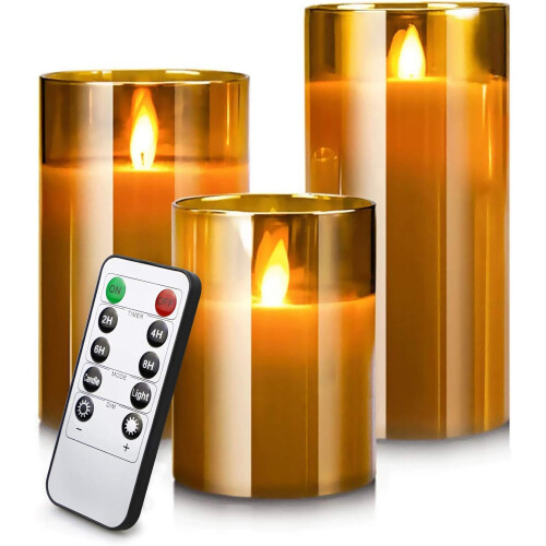 Flameless Flickering Candles,3 Pack LED Candles Battery Operated