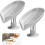 2pcs Gray Leaf Shaped Soap Dish Leaf Shaped Soap Holders with Suction Cup Plastic Sponge Soap Box No Drilling for Bathroom, Kitchen 1