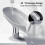 2pcs Gray Leaf Shaped Soap Dish Leaf Shaped Soap Holders with Suction Cup Plastic Sponge Soap Box No Drilling for Bathroom, Kitchen 3
