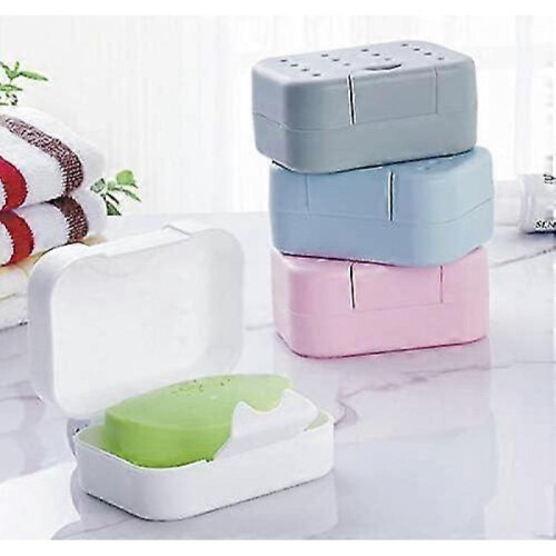 Soap Dishes 4 Pack Soap Box Waterproof Soap Containers Hinged Soap Box for 2
