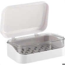 Travel Soap Dish with Lid with Removable Drain Plate, Rectangular Travel Soap Holder for Bathroom