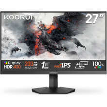 KOORUI G2711P 27 Inch Gaming Monitor,200Hz, Fast IPS, Full-HD 1080P, 1ms, Adaptive Sync, VESA Mountable, HDMI/DP, Low Blue Light, 99% SRGB sun