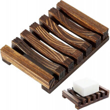 1Piece Soap Tray, Wooden Soap Dish, Soap Saver Handmade, Soap Holder can be Placed on Both Sides (11cm*8cm)