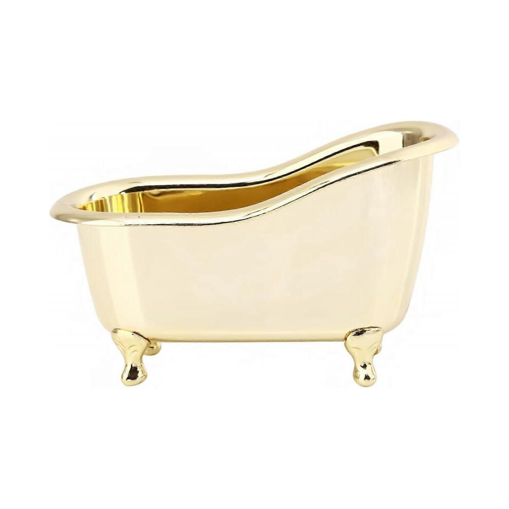 Porte-savon créatif pour baignoire Tube en plastique Porte-savon décoratif Barre de douche Plateau à savon Multi-usage ,12 * 6 * 7cm,Or