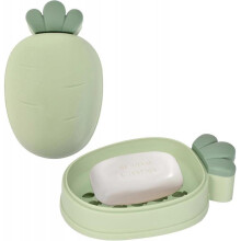 2Pcs Soap Dish Soap Box, Soap Dishes with Lid, Plastic Draining Soap Dishes, Soap Box Container, Soap Bar(Green)