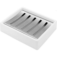Ceramic Soap Dishes Holders White Self-Draining Soap Tray Double Layer Soap Drainage Holder for Bathroom Shower(Do not contain soap,White)