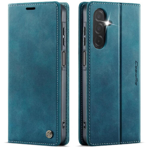 (Blue) Retro Leather Wallet Case for Samsung Galaxy A26 Rfid Blocking Adjustable Kickstand Shockproof Protection 2