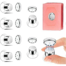Set of 6 Magnetic Soap Holders, Suction Cup Soap Holder - Strong Fixing, Shower Soap Holder No Drilling, Magnetic Soap Holder
