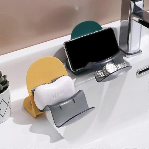For Creative Wavy Funnel Soap Dish with Suction Cup Base Container Self Draining Wavy Funnel Soap Dish 1
