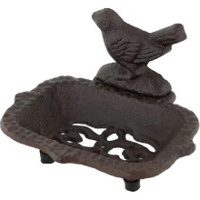 Heavy Duty Cast Iron Soap Dish Holder, Vintage Bird Home Decorative Bathroom Sink Soap Dish Tray Antique Soap Holder Retro Tabletop Drainable Soap Box
