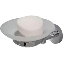 Glass Soap Dish and Holder Brass Chrome Finish Wall Mounted Modern Accessory