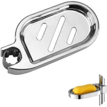 Adjustable Shower Rail Soap Dish, Clip-on Bathroom Soap Holder Soap Dish, Shower ABS Soap Dish(22MM)