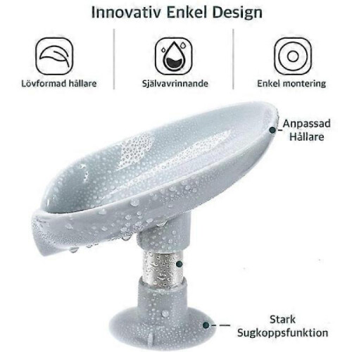 Gray Hard Soap Holder with Automatic Drain 2
