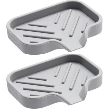 2Pcs Silicone Drain Soap Dish Portable Soap Storage Box Silicone Bathroom Soap Holder Draining Soap Holders for Bathroom Kitchen Toilet -Yx