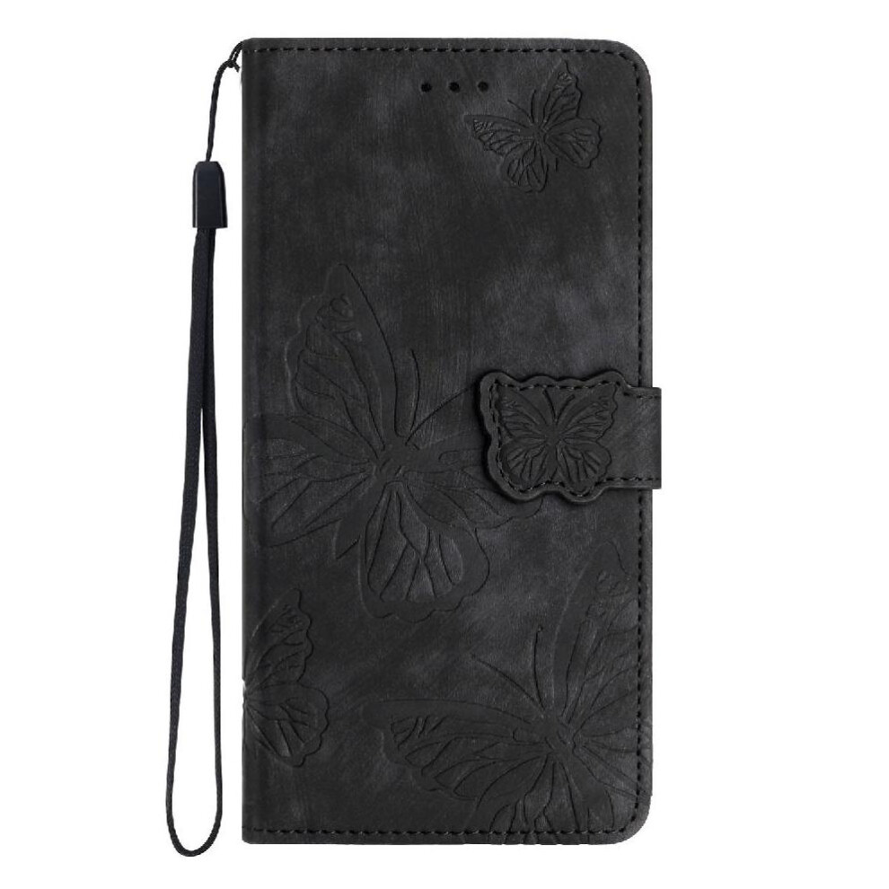 (Black) Flip Case For Iphone 16E Pu Leather Wallet Card Slots Holder Butterfly Magnetic Closure Black 764563544516