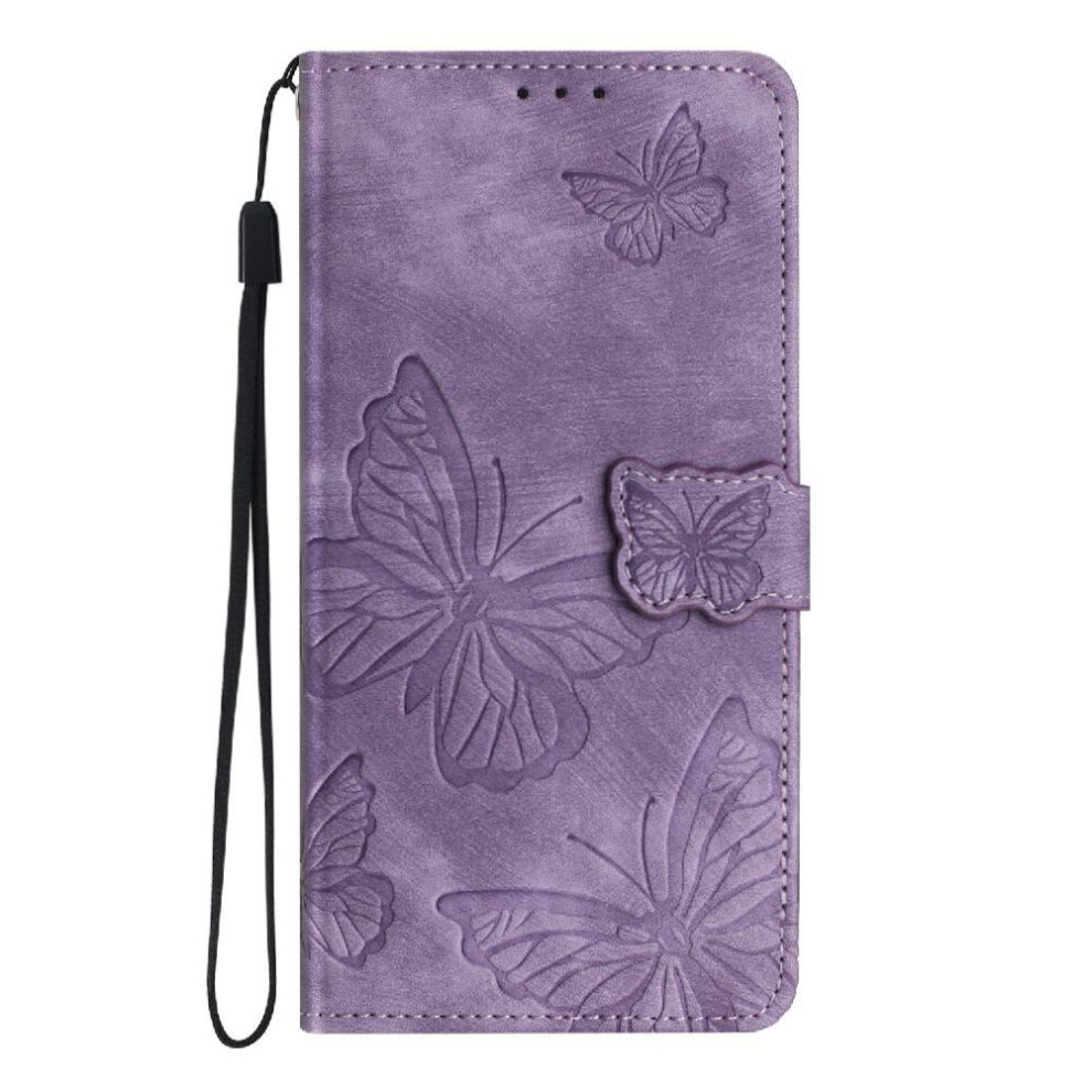 (Purple) Flip Case For Iphone 16E Pu Leather Wallet Card Slots Holder Butterfly Magnetic Closure Purple 764563544493