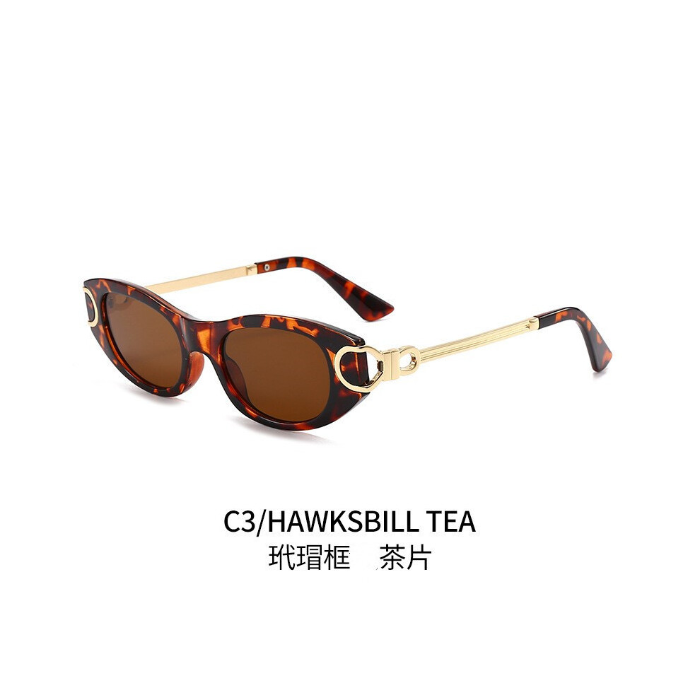 (C3, whit box) Retro Oval Sunglasses for Women 90s-Style Classic Oval Frame Sun Glasses Fashion Vintage Cat Eye Shades