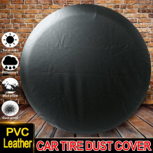 (14inch) 14-17 Inch Car Spare Tire Tyre Cover PVC Leather Spare Wheel Tire Cover Bag Pouch Protector for All Car Part Black Protector