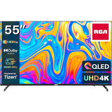RCA 55 Inch QLED UHD Smart TV, 4K HDR10 Tizen OS with Samsung TV Plus Youtube Netflix Motion Mode, 3 x HDMI 2 x USB WiFi Bluetooth