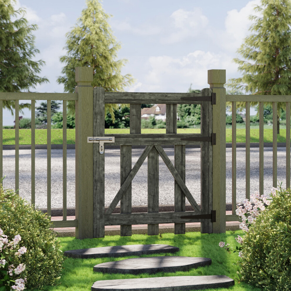 76x90cm Outdoor Wooden Garden Gate Fence Door