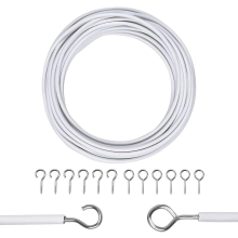 Zuvo Net Curtain Wire with Hooks and Eyes
