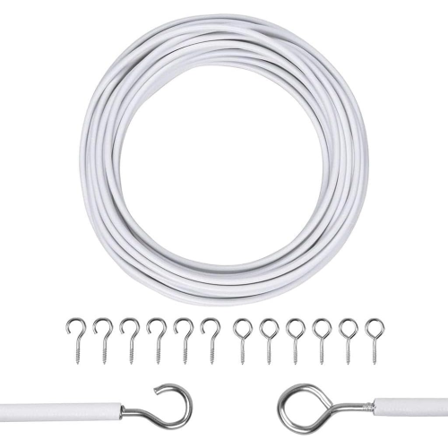 Zuvo Net Curtain Wire with Hooks and Eyes