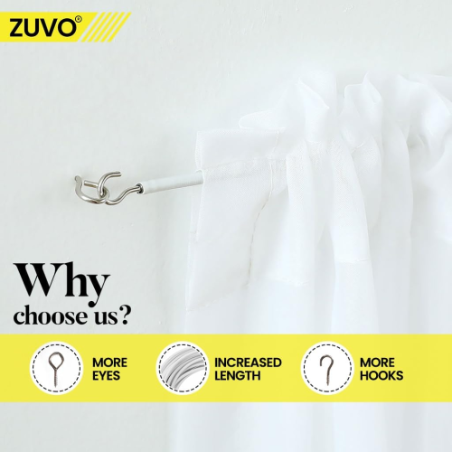 Zuvo Net Curtain Wire with Hooks and Eyes 1