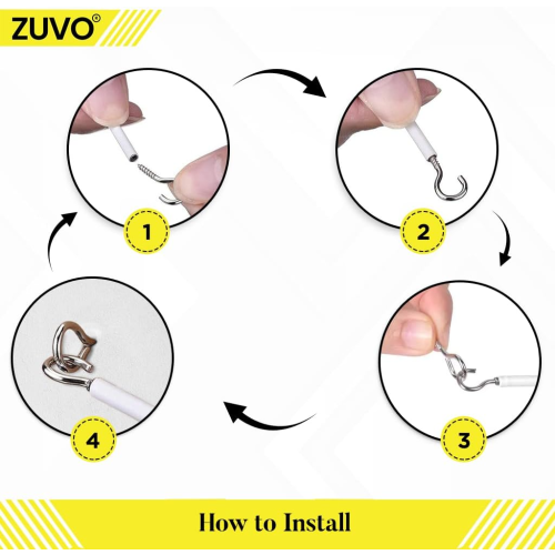 Zuvo Net Curtain Wire with Hooks and Eyes 2