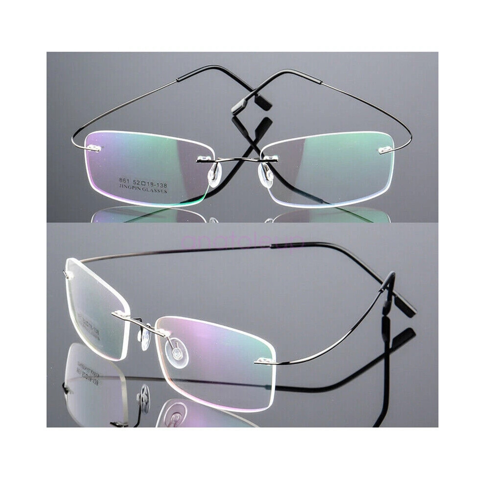 (Gray, +3.00 strength) Frameless lightweight alloy Slim Rectangle anti-blue light reading glasses hot-image-OPC-PHGGJ88-NEW