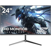 Great voell 24 Inch Farmless Monitor 16:9 Aspect Ratio 75HZ FHD LED Display 99% sRGB - Thin Bezel Design - Eye-Care Technology - HDMI VGA Connectivity