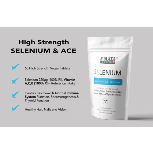 Selenium 220μg & Vitamins A,C,E Immune System, Hair, Nails Support 1