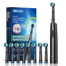 Rotary Electric Toothbrush for Adults with 8 Soft Brush Heads
