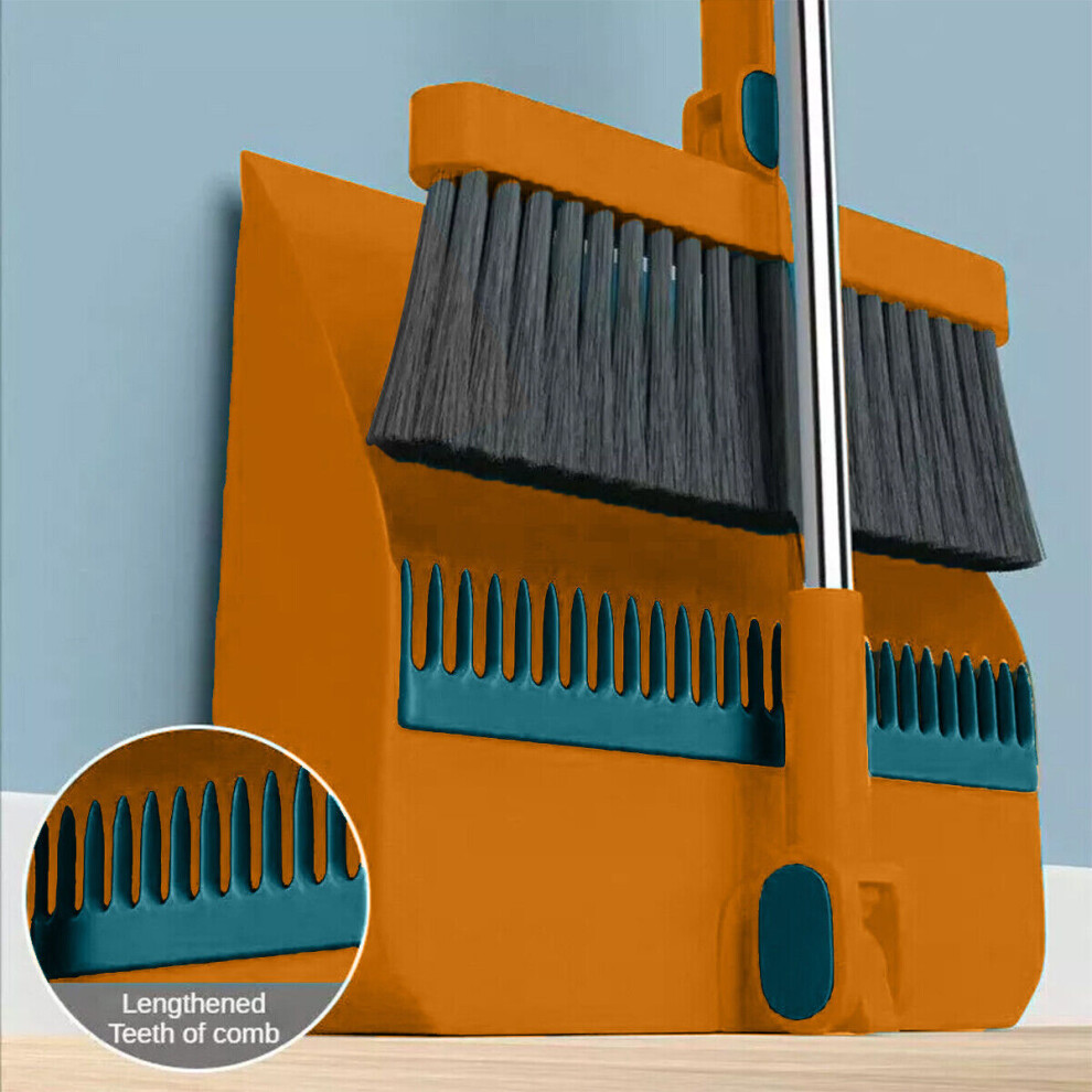 Long Handled Dustpan Brush Strong Metal Handle Dust Pan Broom Sweeper