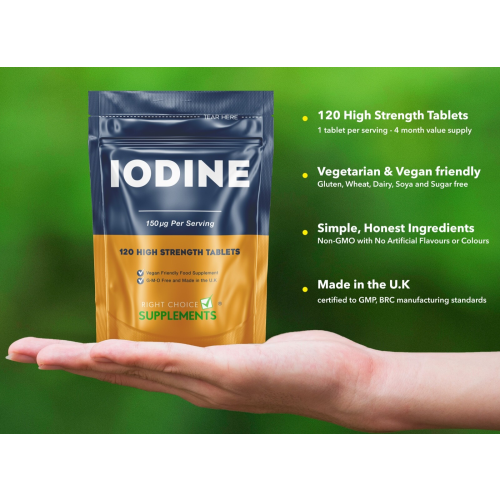 Iodine 150mcg High Strength | 120 Tablets | Healthy Thyroid Support 1