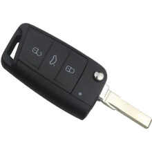 Guscio chiave per VW Polo Golf 7 T-Roc Tiguan Seat Ibiza Leon Ateca Arona Toledo Skoda Fabia Octavia - 3 pulsanti
