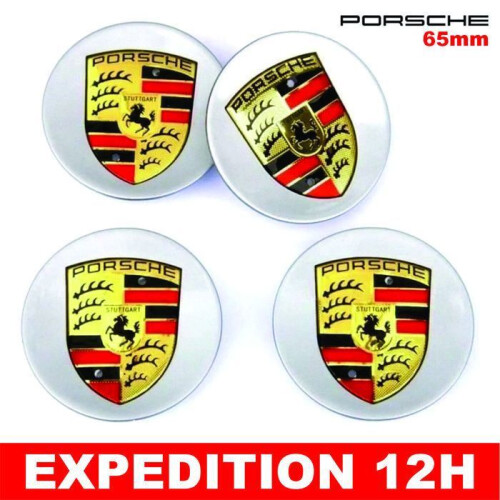 4 x Porsche Macan hellgraue Radnabenkappen Logo 65mm