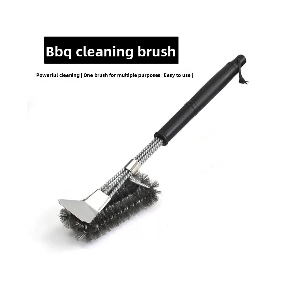 3 - Head Stainless Steel BBQ Grill Brush - Heavy - Duty Cleaning for Grates